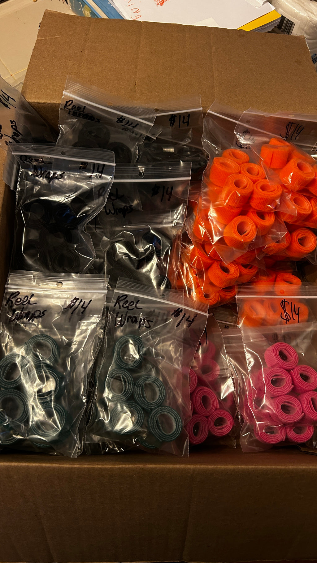 Reel wraps (Hunter Orange) 5 Pack